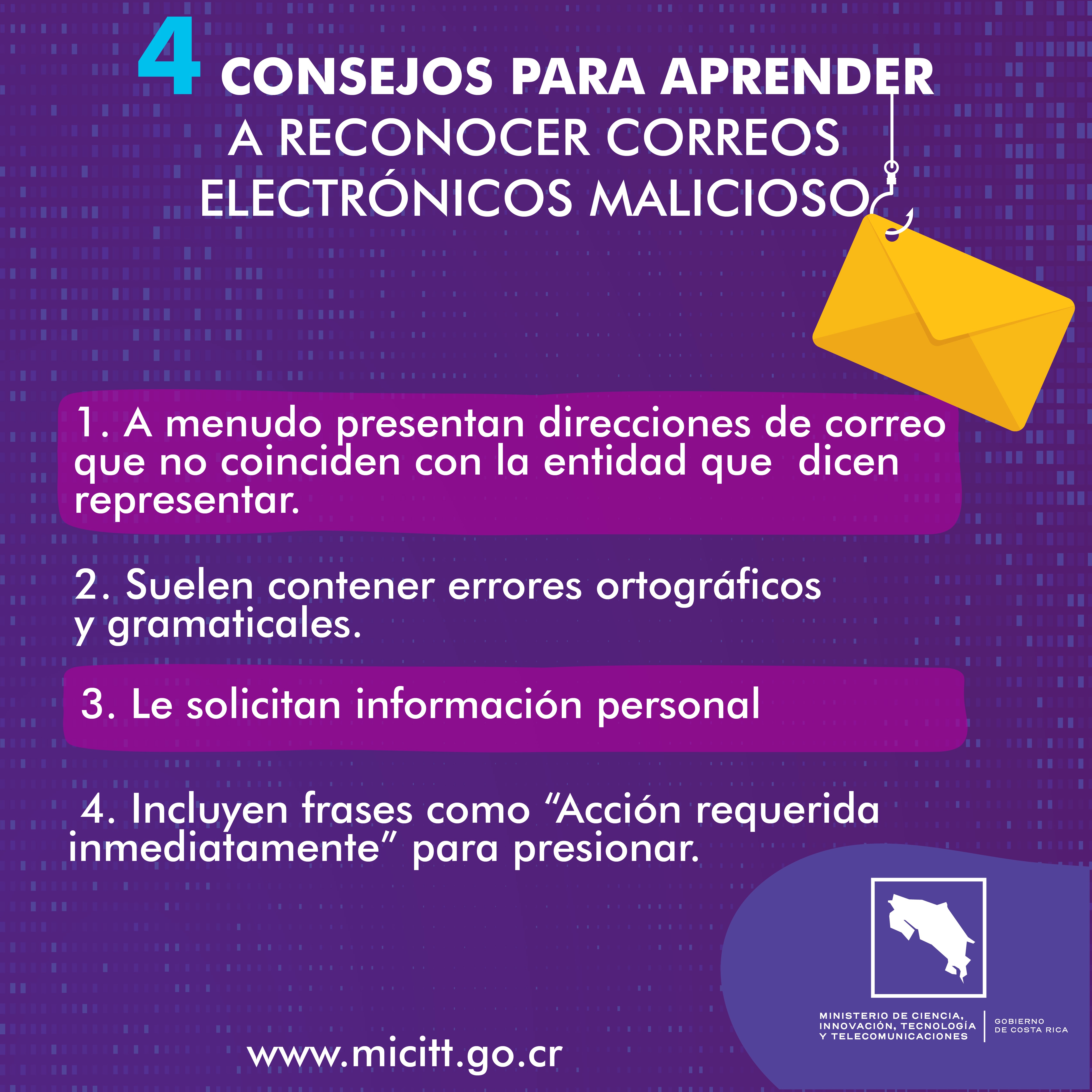 4 Consejos para aprender a reconocer correos maliciosos