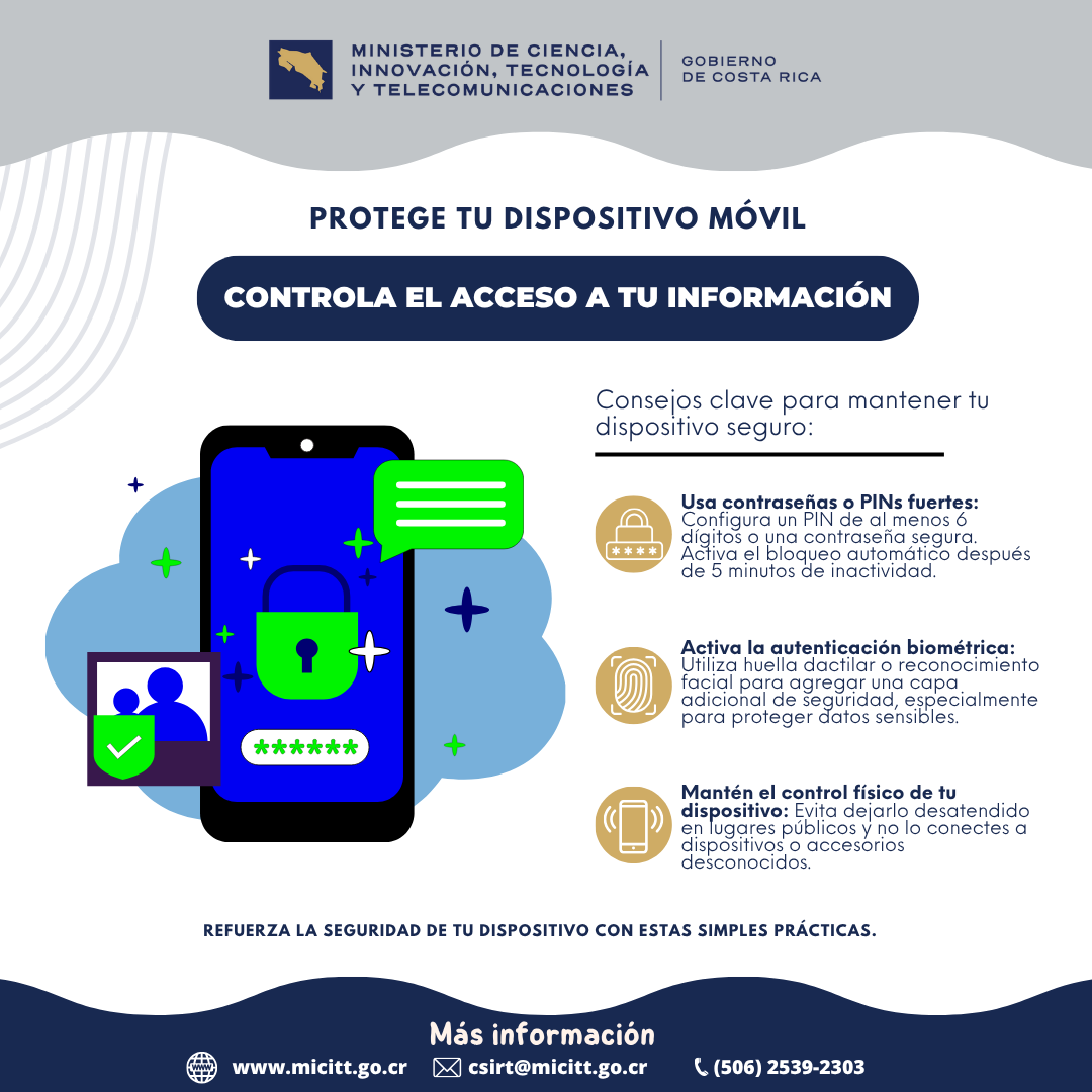 Protege tu dispositivo móvil, controla el acceso a tu información